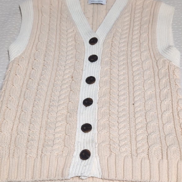 Rebecca Taylor Ivory Buttoned V-Neck Sweater - Picture 3 of 4